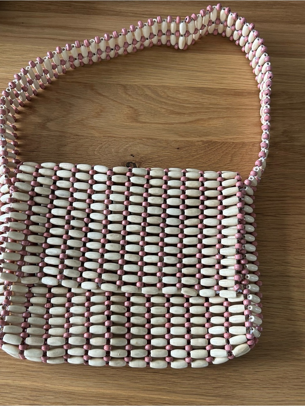 Universal Thread light wood color and Pink Beaded Mini Shoulder Bag